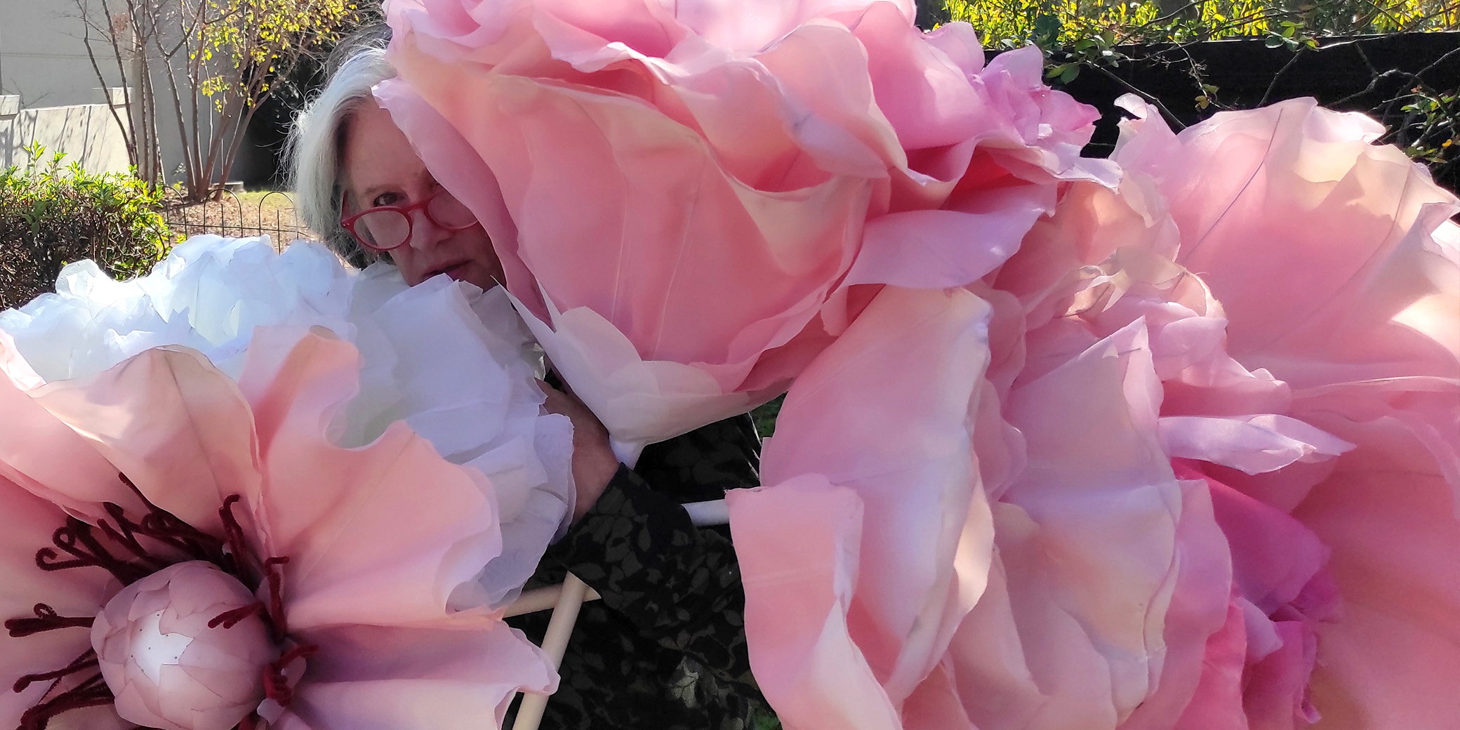 Pink Paper Sculpture Flowers