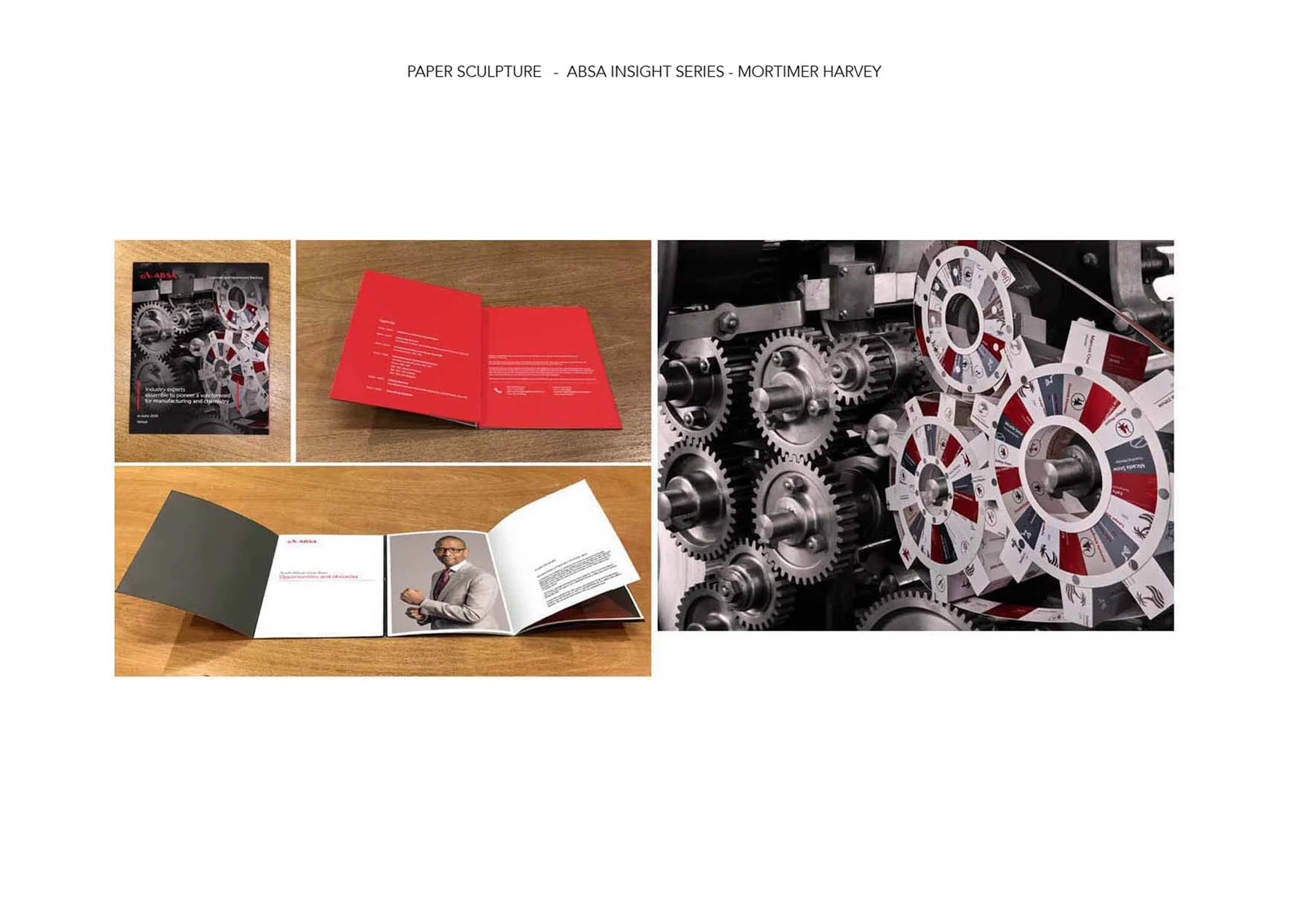 A booklet of paper sculpture pieces, opened across several spreads